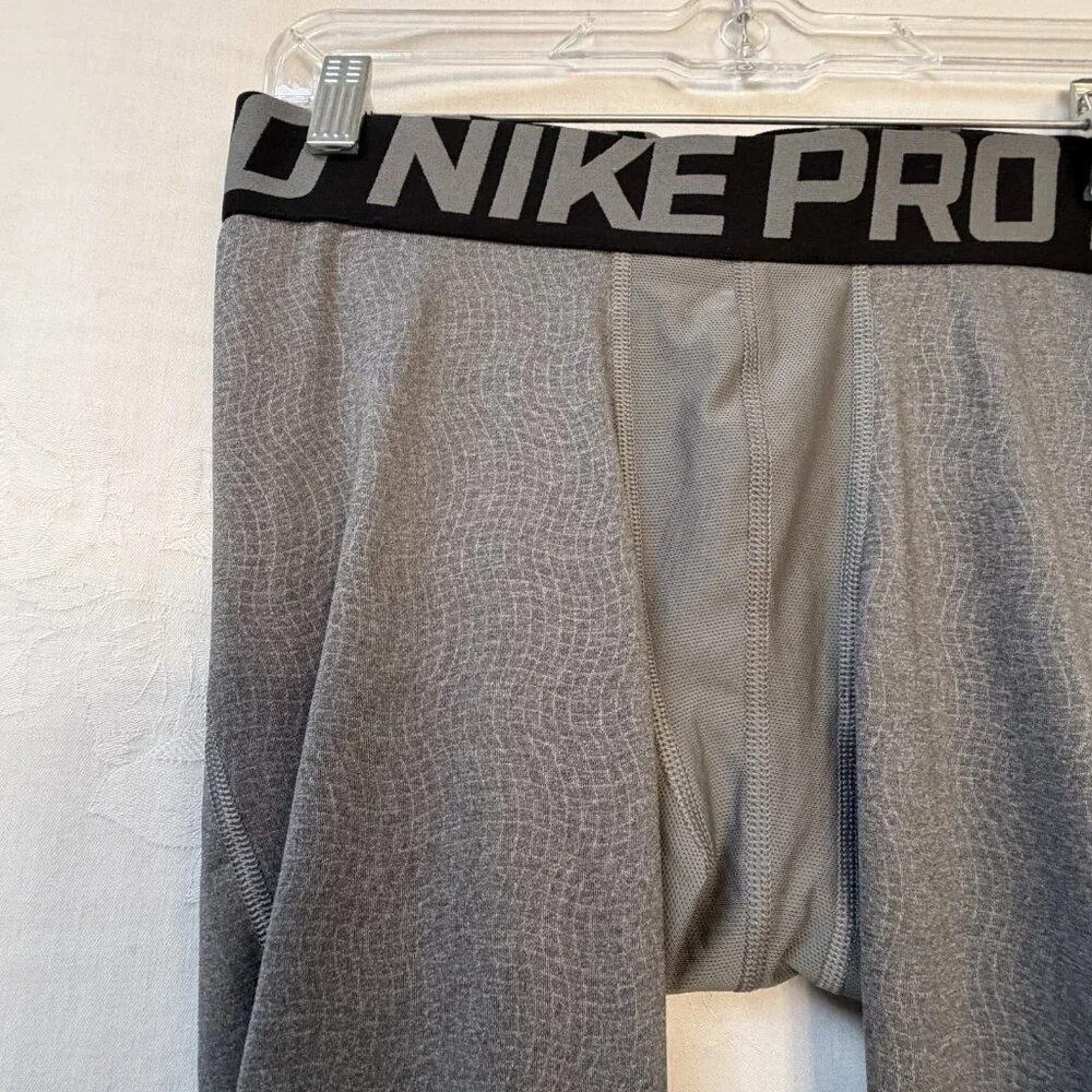 Nike Pro Dri Fit Compression Pants Mens Medium Gray Training Sports Gym Athletic